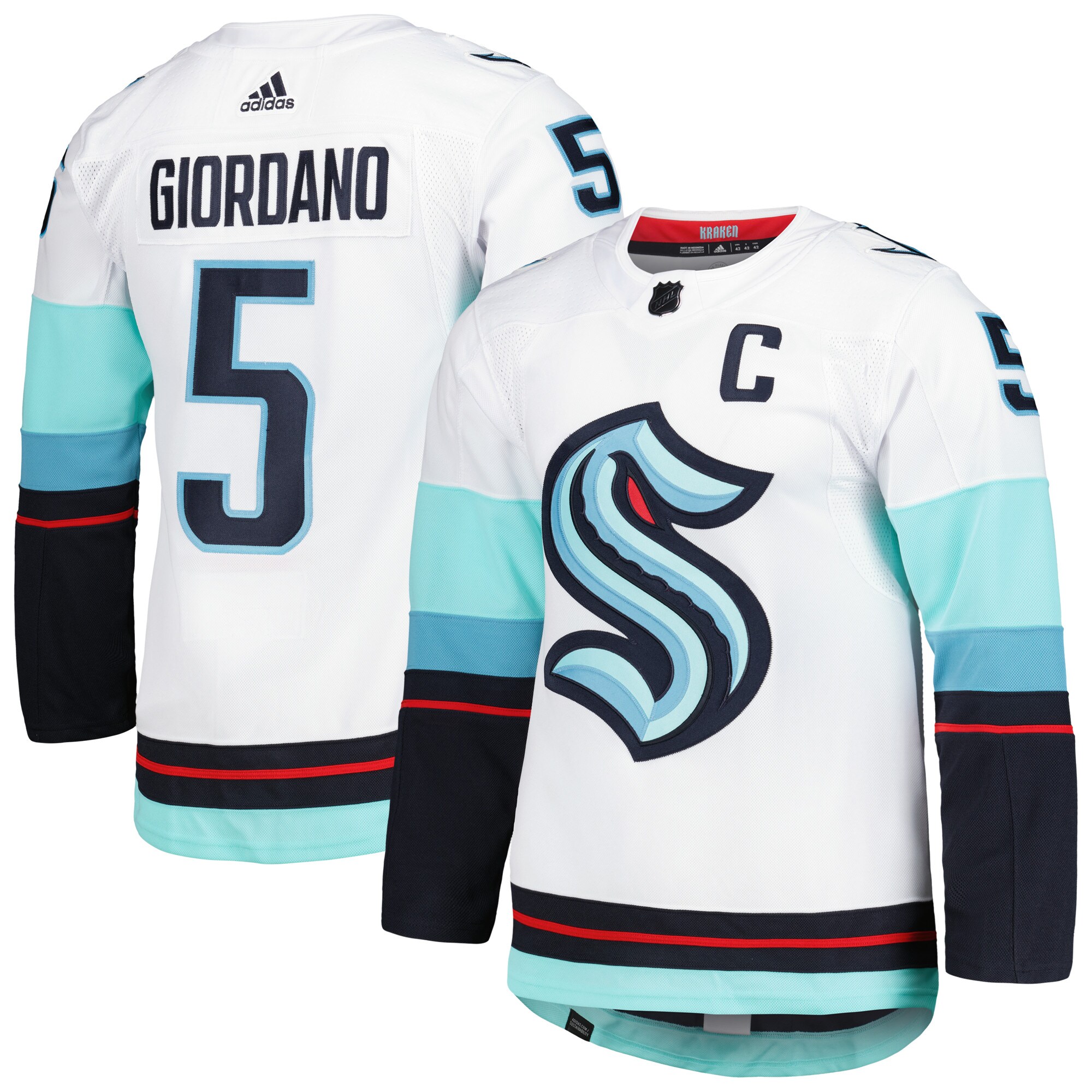 Mark Giordano Seattle Kraken  Captain Away Authentic Pro Player Jersey - White