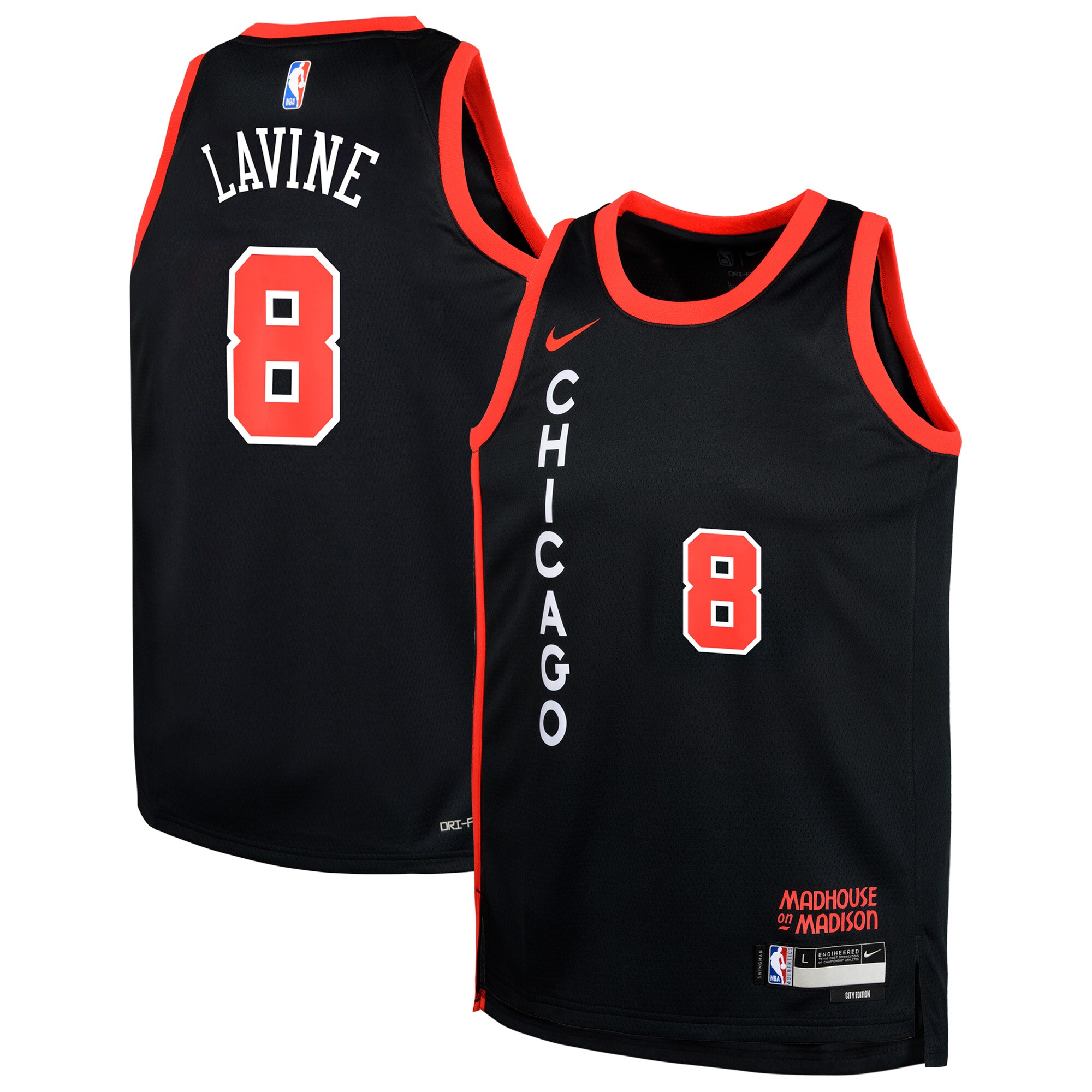 Youth Chicago Bulls Zach LaVine  Black 2023/24 Swingman Replica Jersey - City Edition