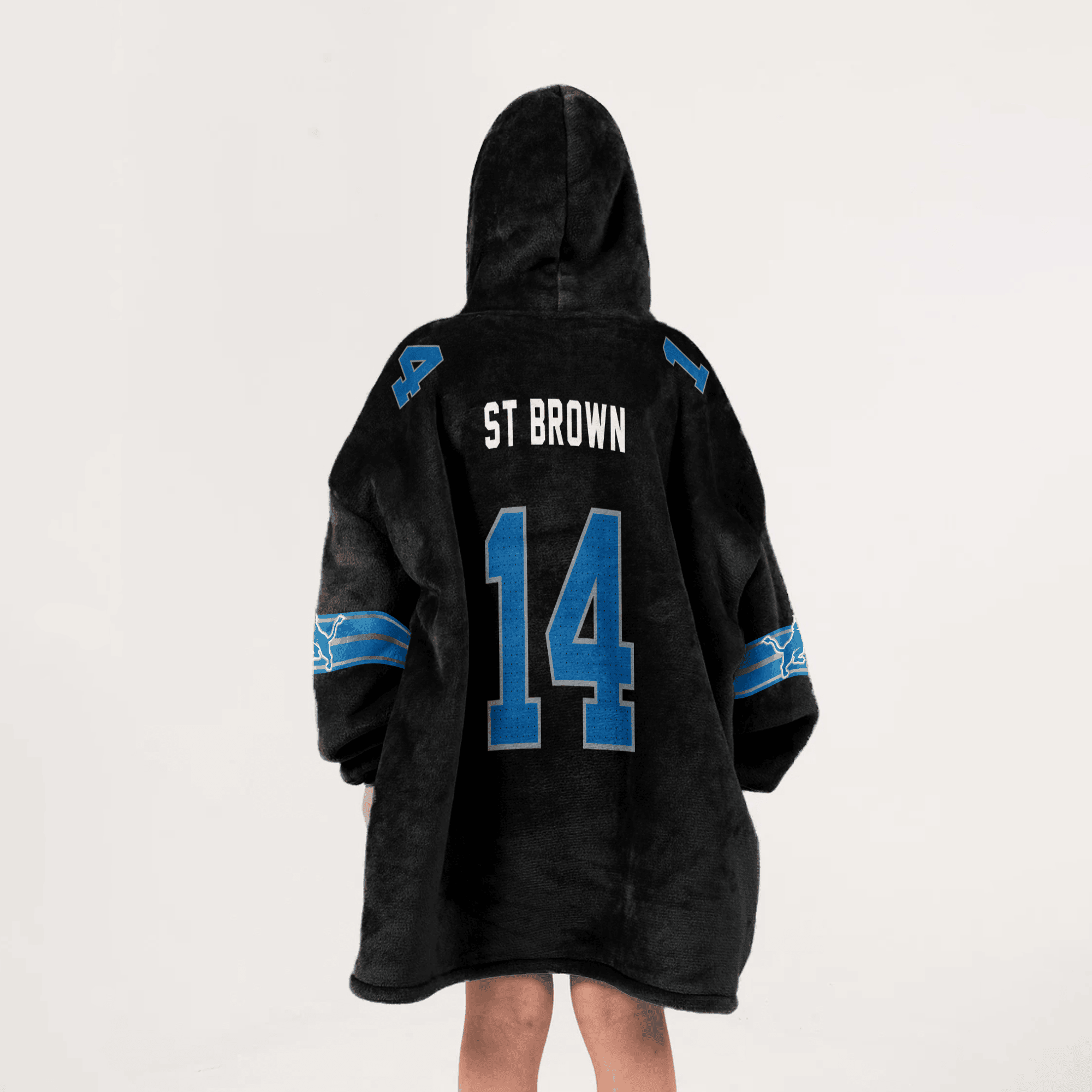 Kid Grit 14 Detroit Football Unisex Blanket Hoodie