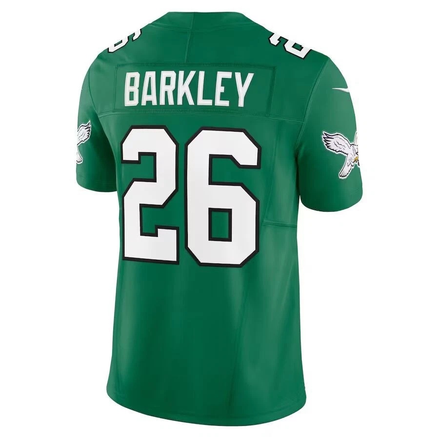Men’s #26 Saquon Barkley Kelly Green Super Bowl LIX Fashion Game Player Jersey