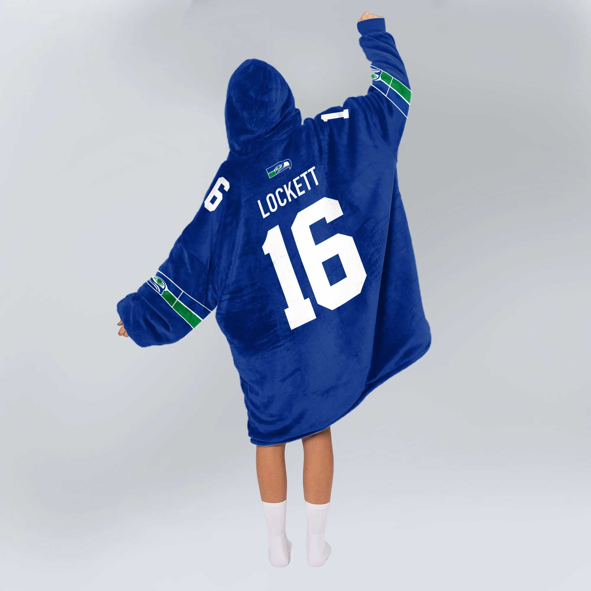 Adult 16 Seattle Football Unisex Blanket Hoodie