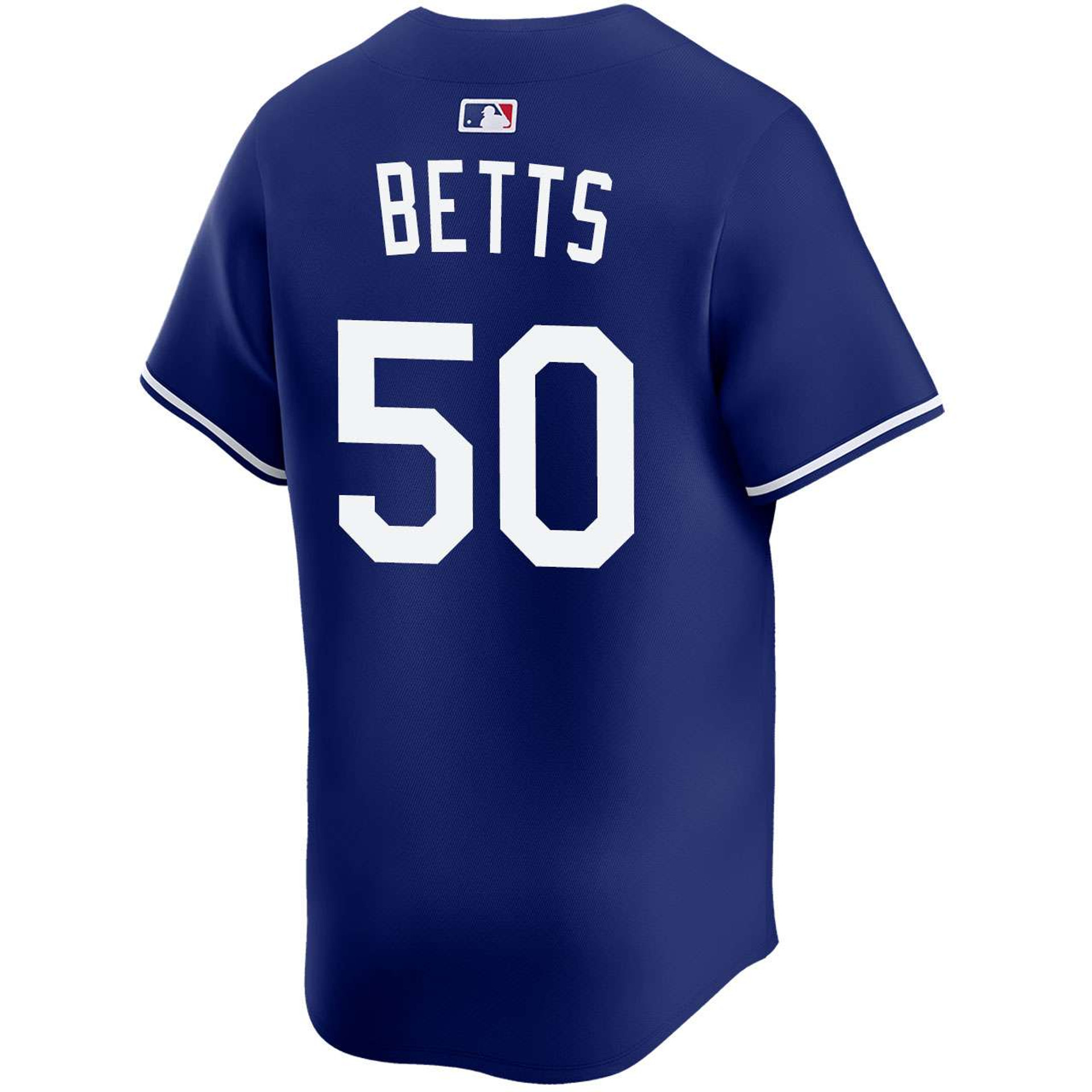 Mookie Betts #50 Los Angeles Dodgers Alternate Royal Limited 2025 World Series Jersey