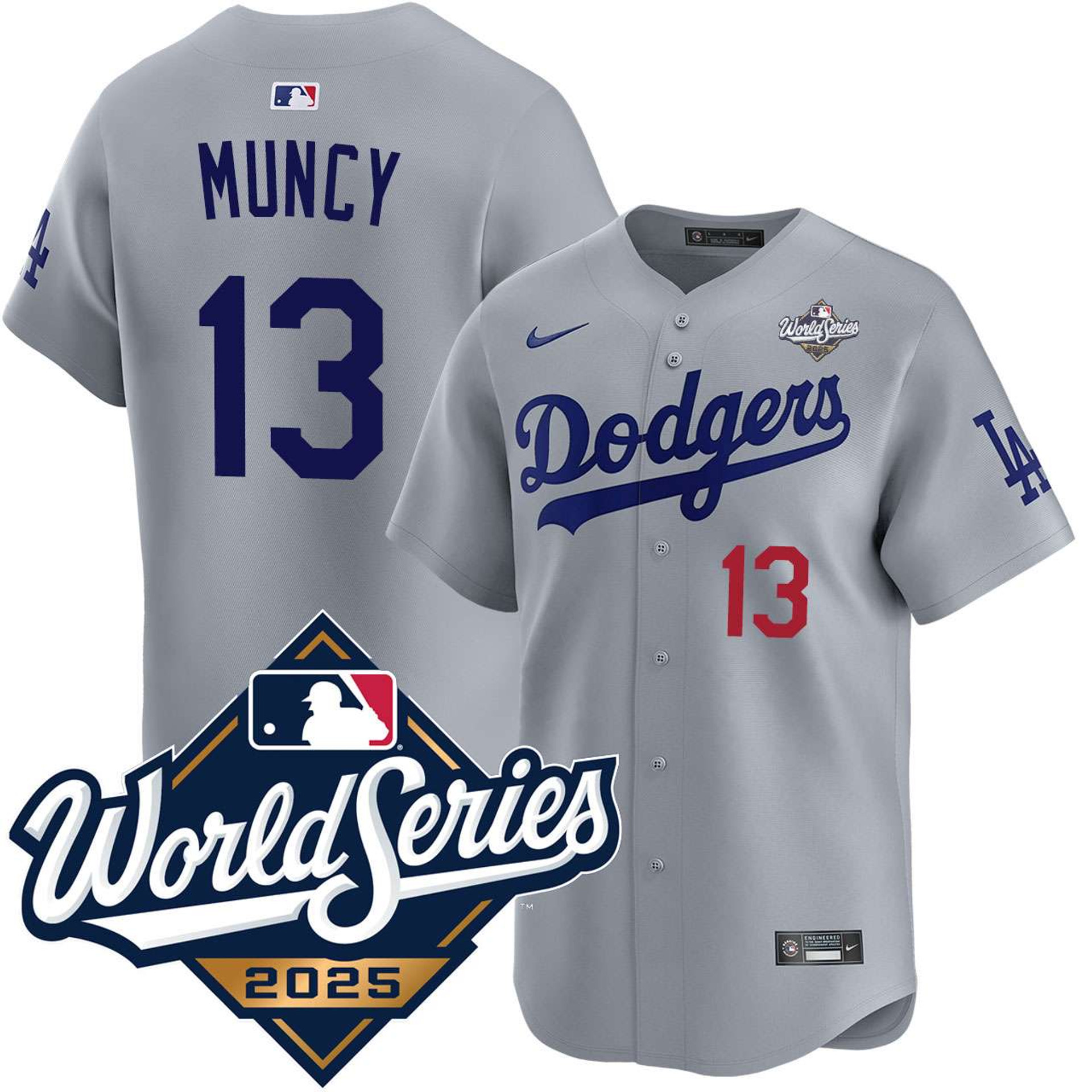 Max Muncy #13 Los Angeles Dodgers Alternate Road Limited 2025 World Series Jersey