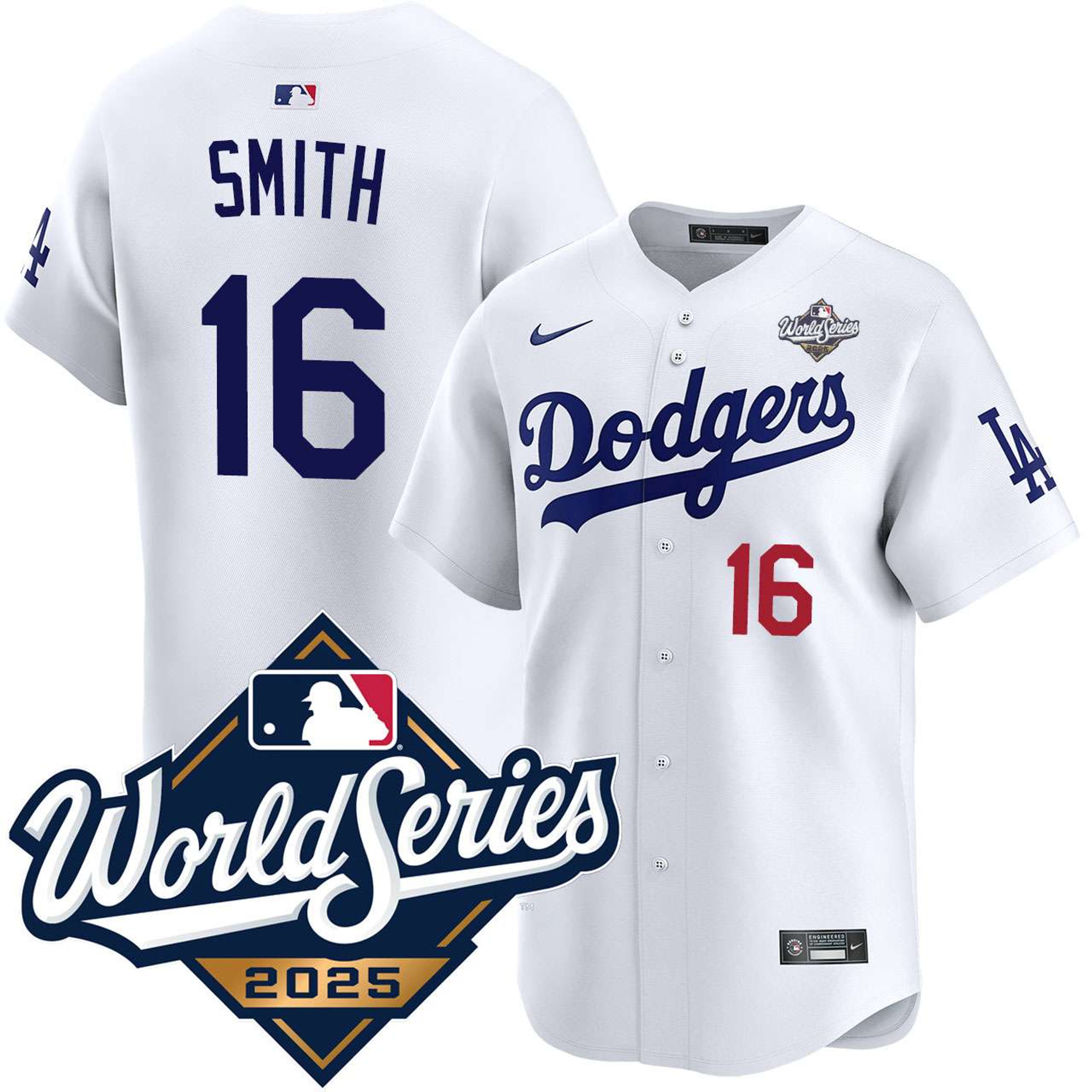 Will Smith #16 Los Angeles Dodgers 2025 World Series Home Limited Player Jersey - White