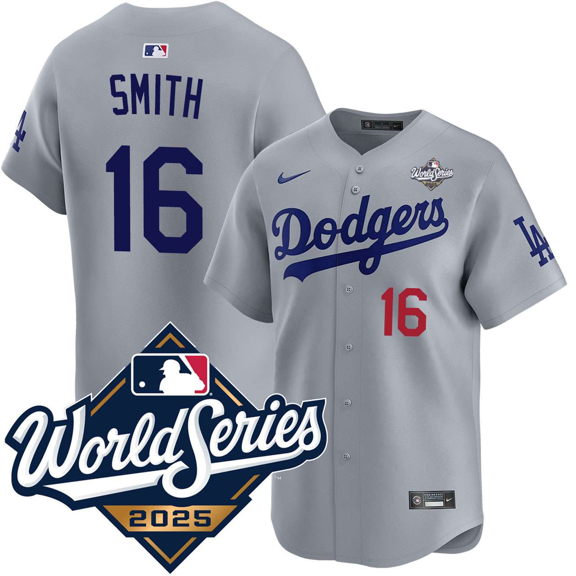 Will Smith #16 Los Angeles Dodgers Alternate Road Limited 2025 World Series Jersey